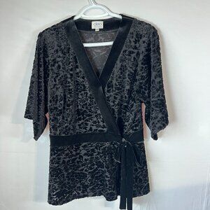 Black burned out Velvet Floral Blouse | Dark Academia x Whimsigoth Style Gothic